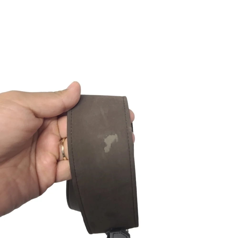 Wide Double Buckle Tan Faux‎ Suede Belt XL